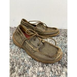 Twisted X Shoes Kids 1 Loafers Driving Mocassins Leather Casual Bomber Boat